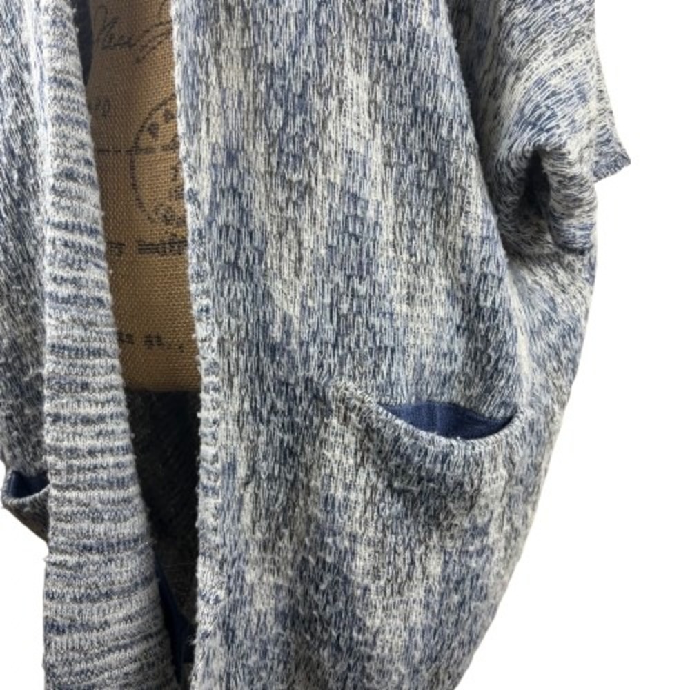 Lucky Brand Chevron Cocoon Cardigan Short Sleeve Knit Slouchy Cozy Size Medium - Picture 3 of 6